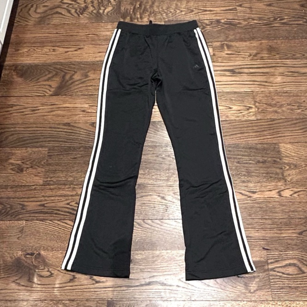 adidas Black Track Pants with White Stripes